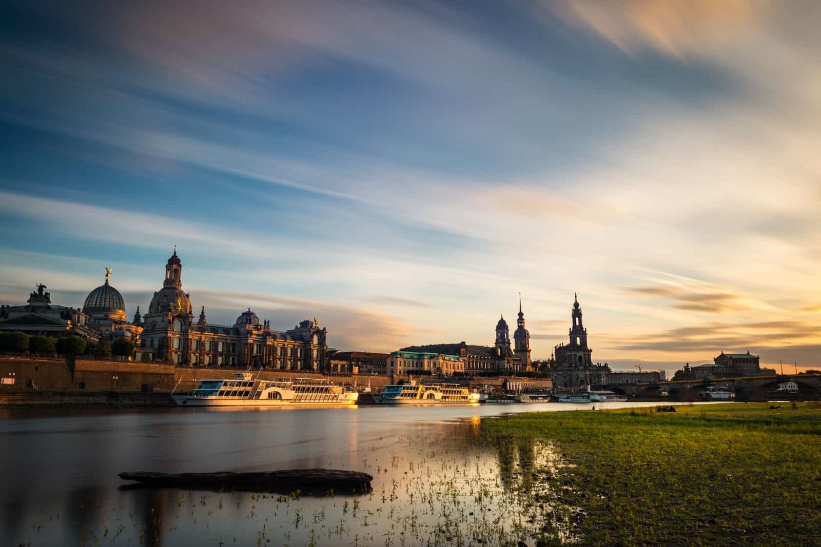 Dresden Baroque skyline and the Elbe at dusk — corporate event activities in Dresden